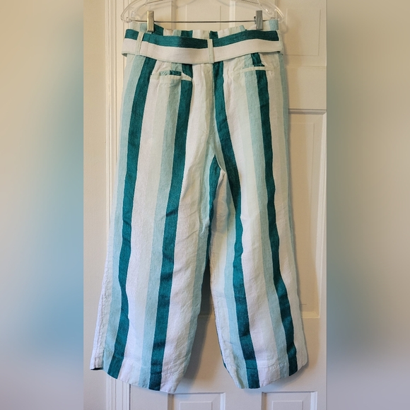 J. Crew Linen Paper Bag High Waist Belted Cabana Pants - Picture 5 of 7